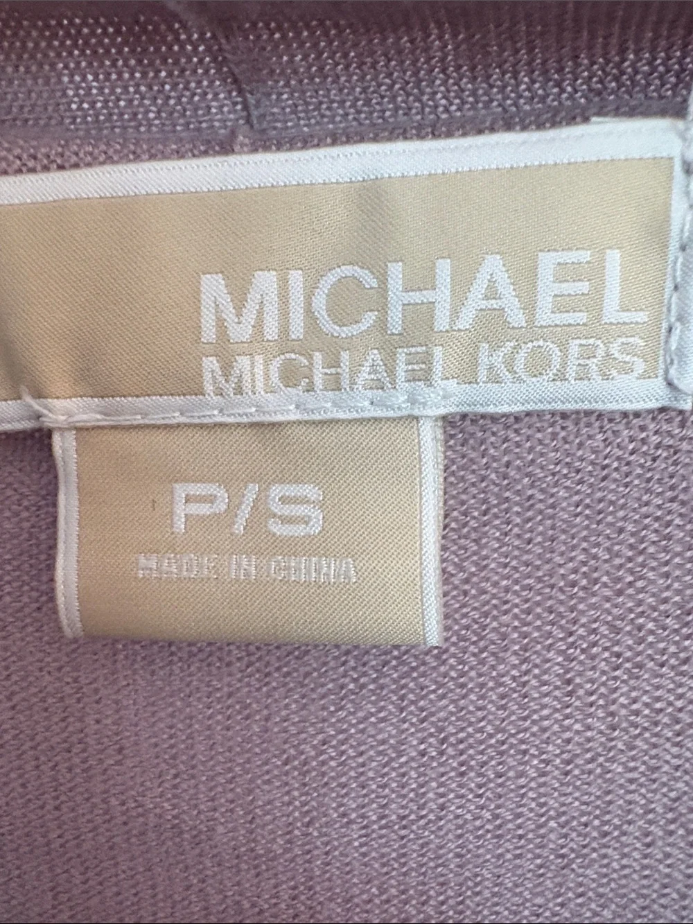 Michael Kors Lavender Open Front Knit Cardigan